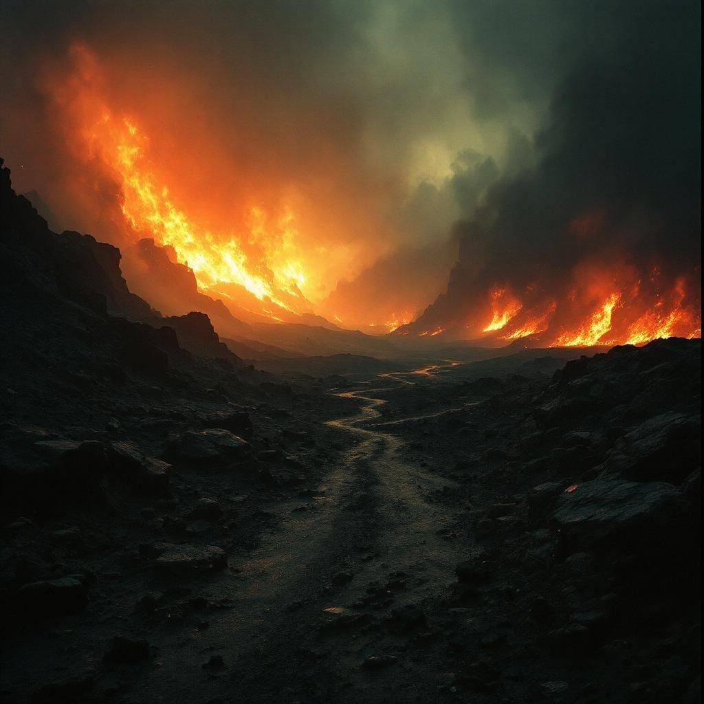 Desolate Hell Landscape in Cinematic Style