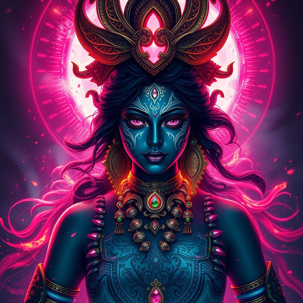 Majestic Goddess Kali in Triadic Colors