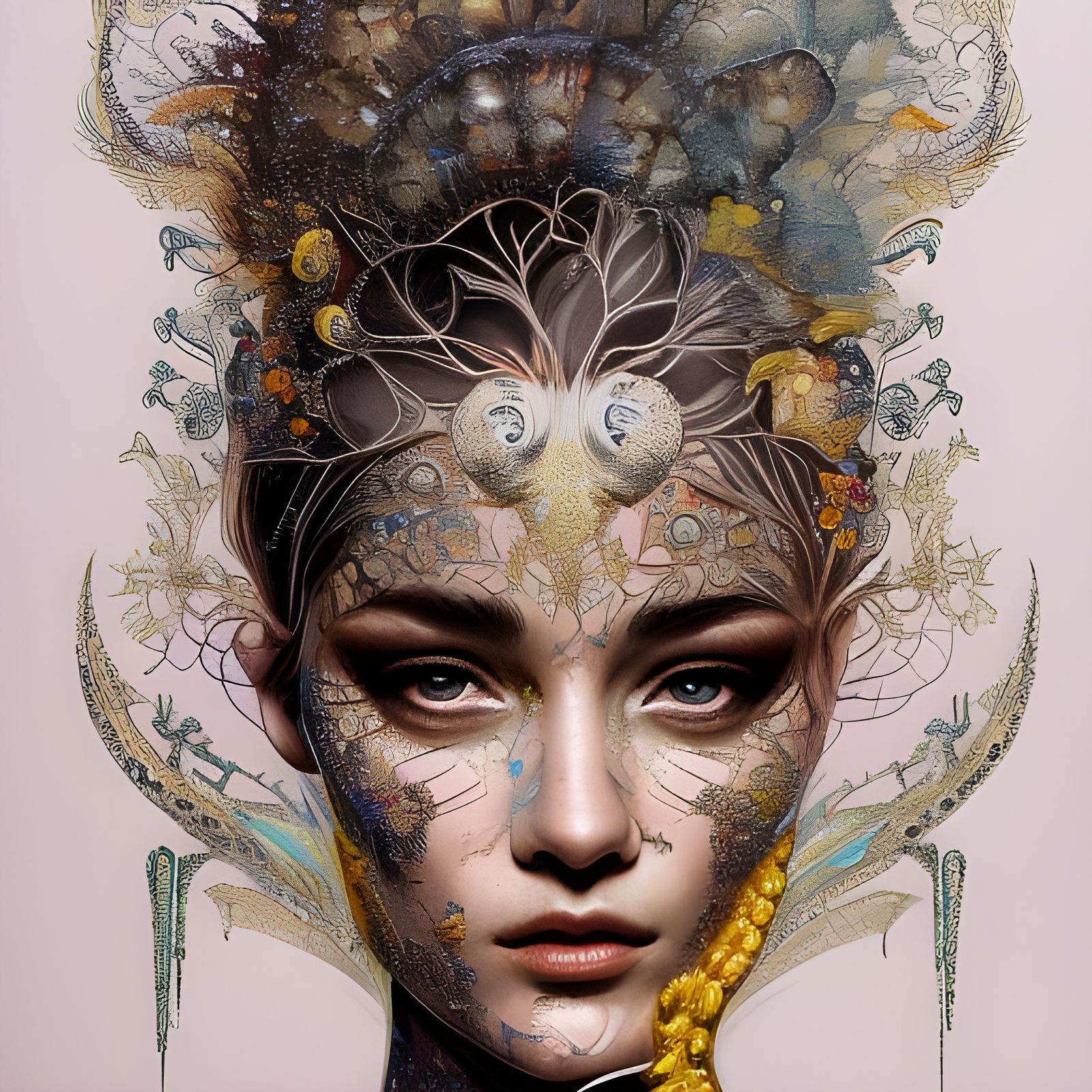 Faberge Filigree Model Portrait in Ornate Digital Art