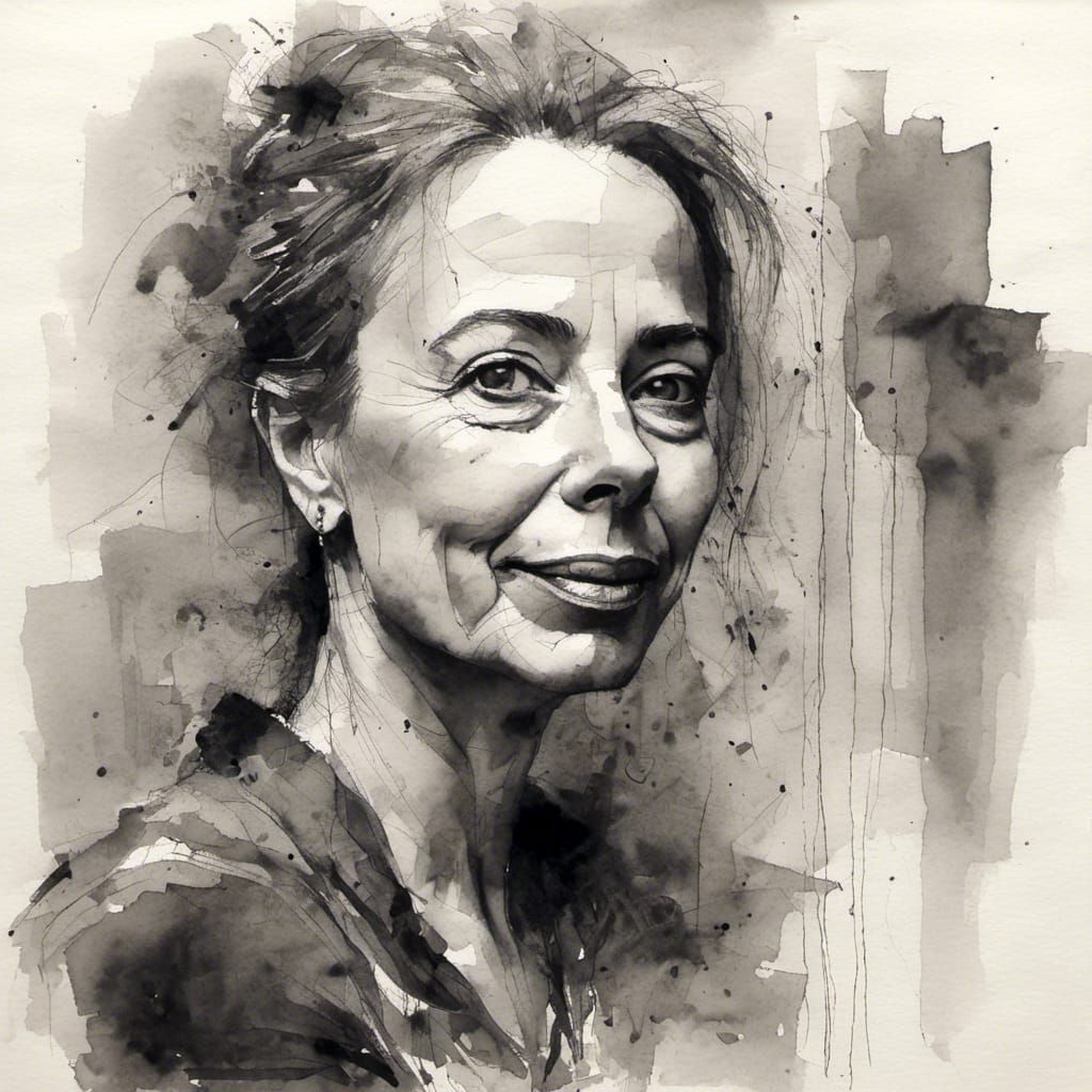 Radiant Architect: Charcoal and Ink Portrait