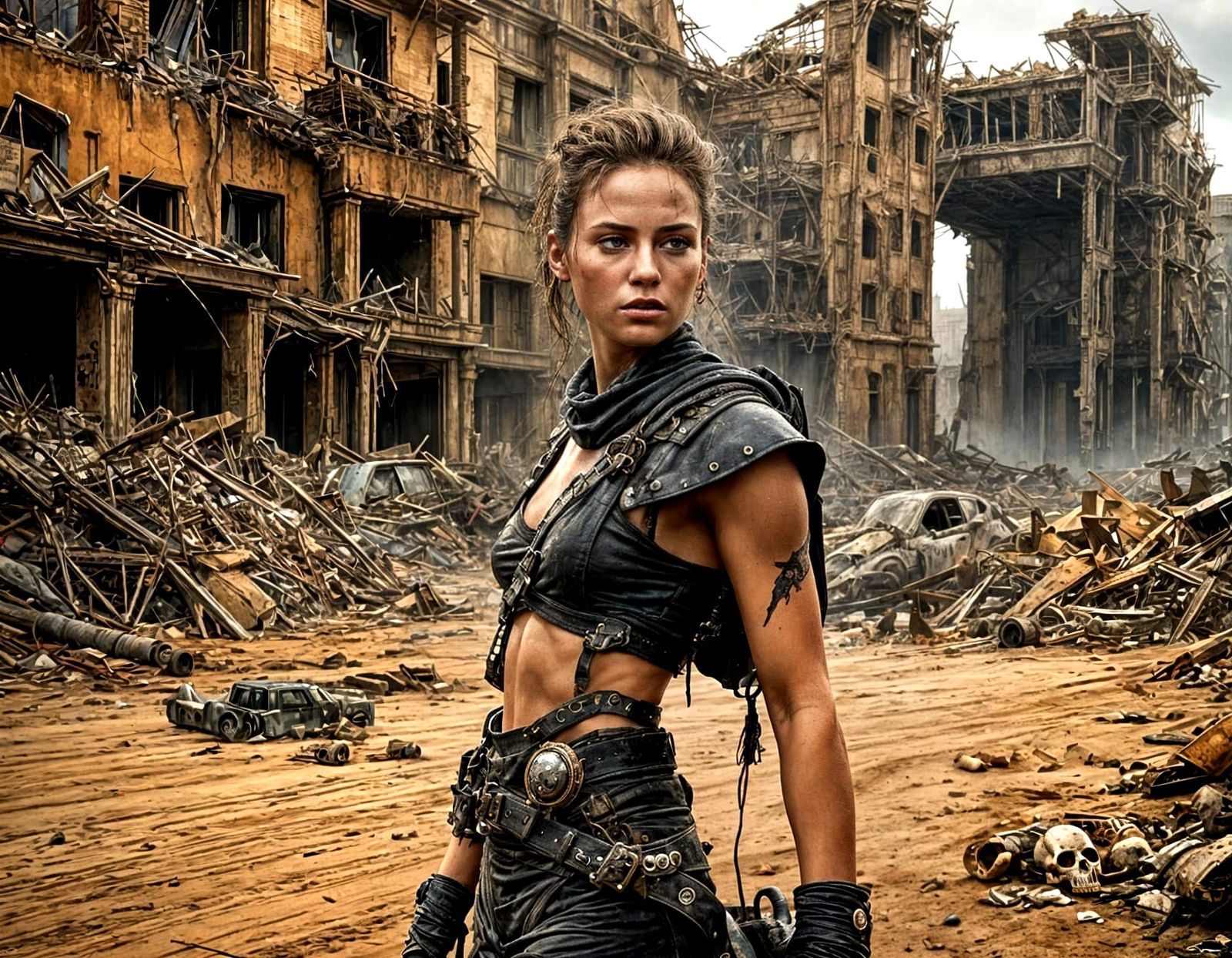 Mad Max Scavenger: Detailed Oil Painting Portrait