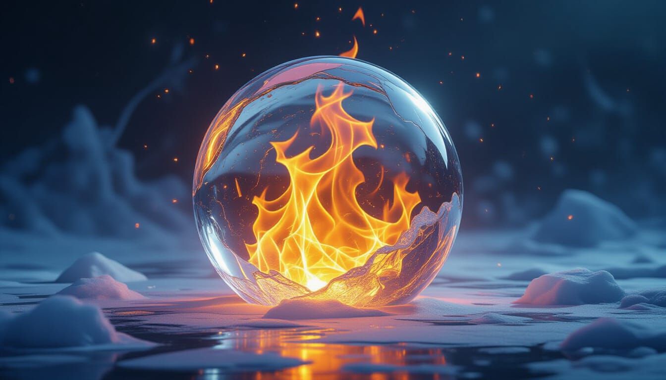 Fiery Being Encased in Ice: Ultra High Resolution Digital Ar...