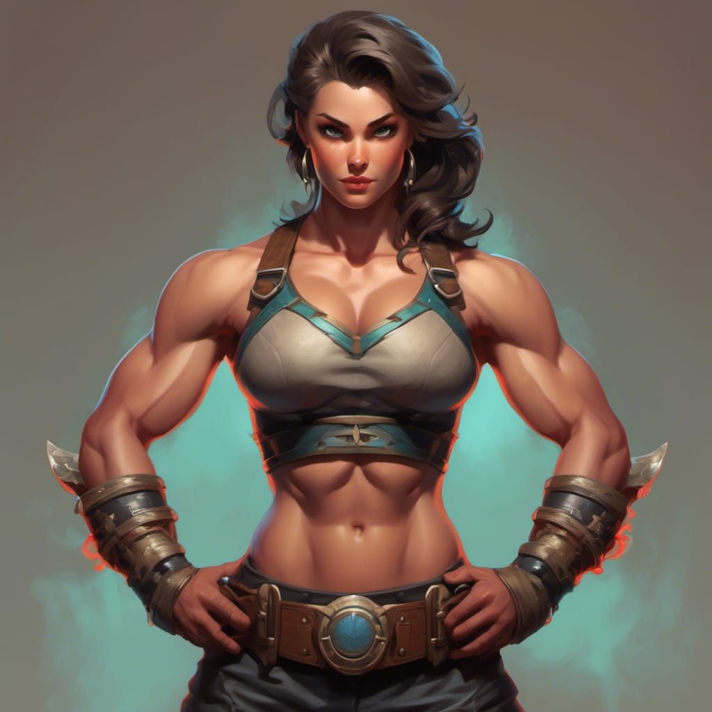 Muscular Tomboy Girl in Detailed Digital Render
