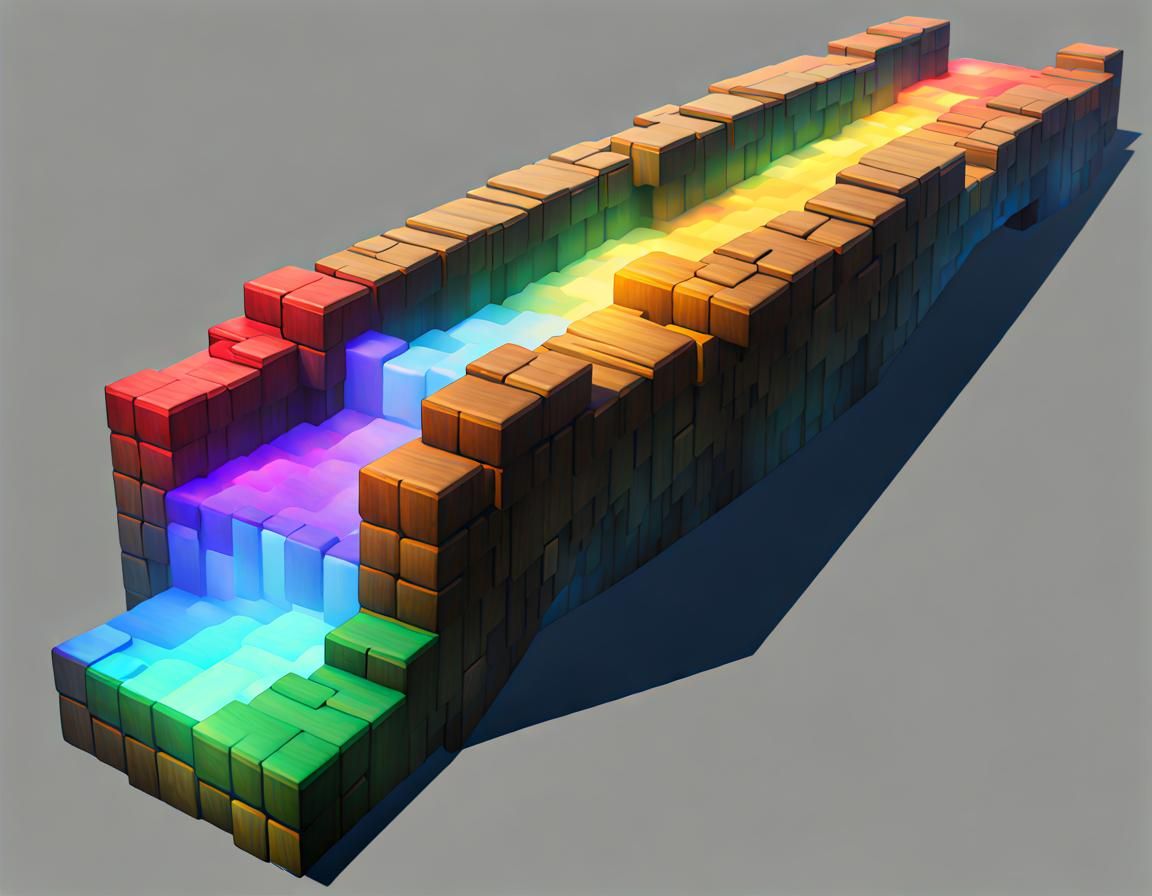 Blocky Bifrost Bridge Illustration