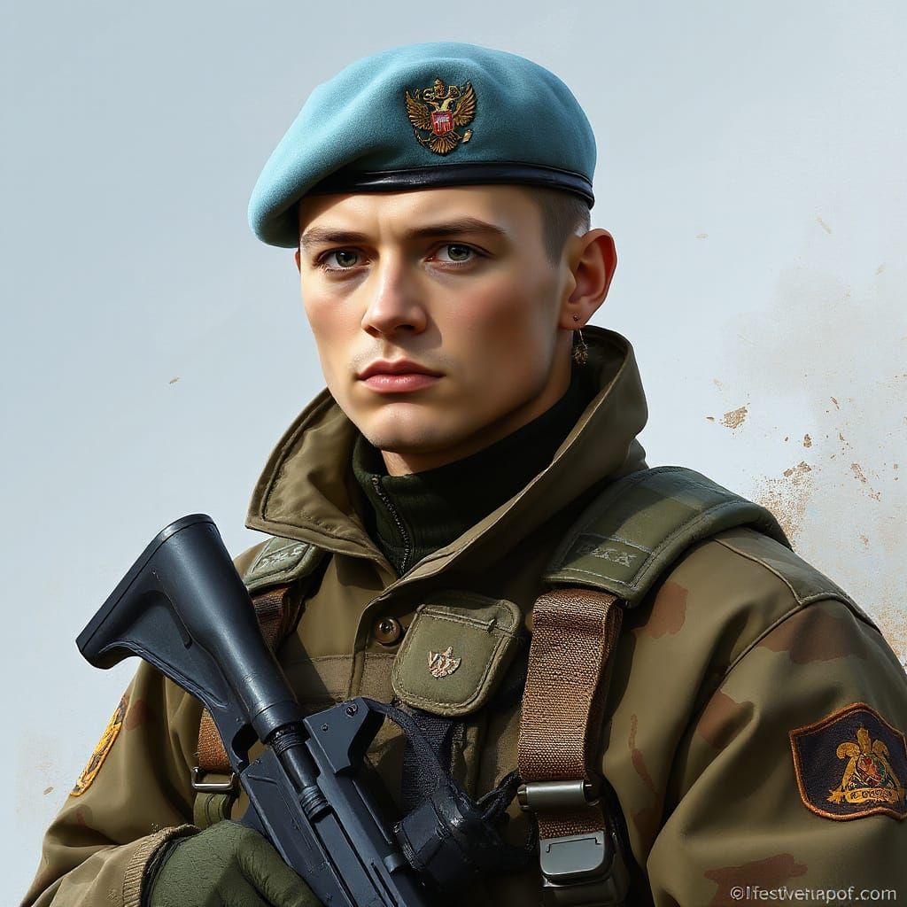 Russian VDV Spetsnaz Soldier in Digital Painting Style