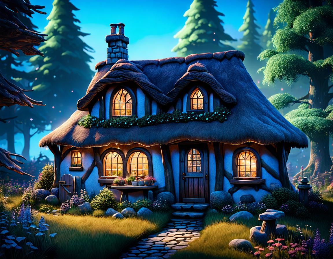 Enchanted Forest: Huntsman Cottage in Photorealistic Style