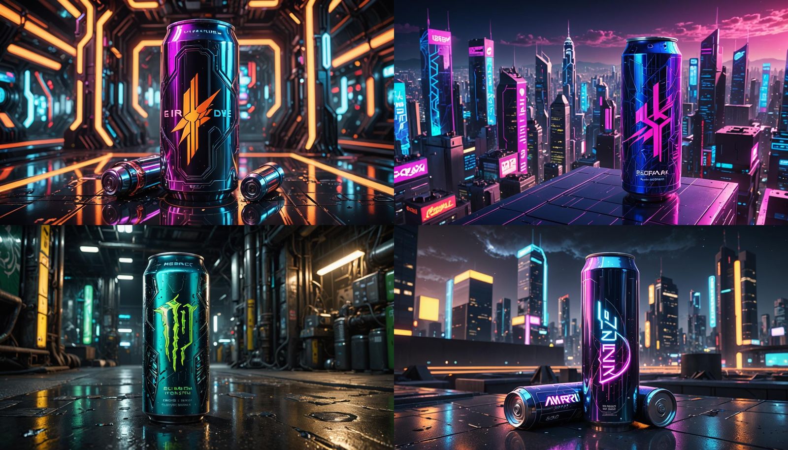 Futuristic Sci-Fi Energy Drink with Intricate Mech Details