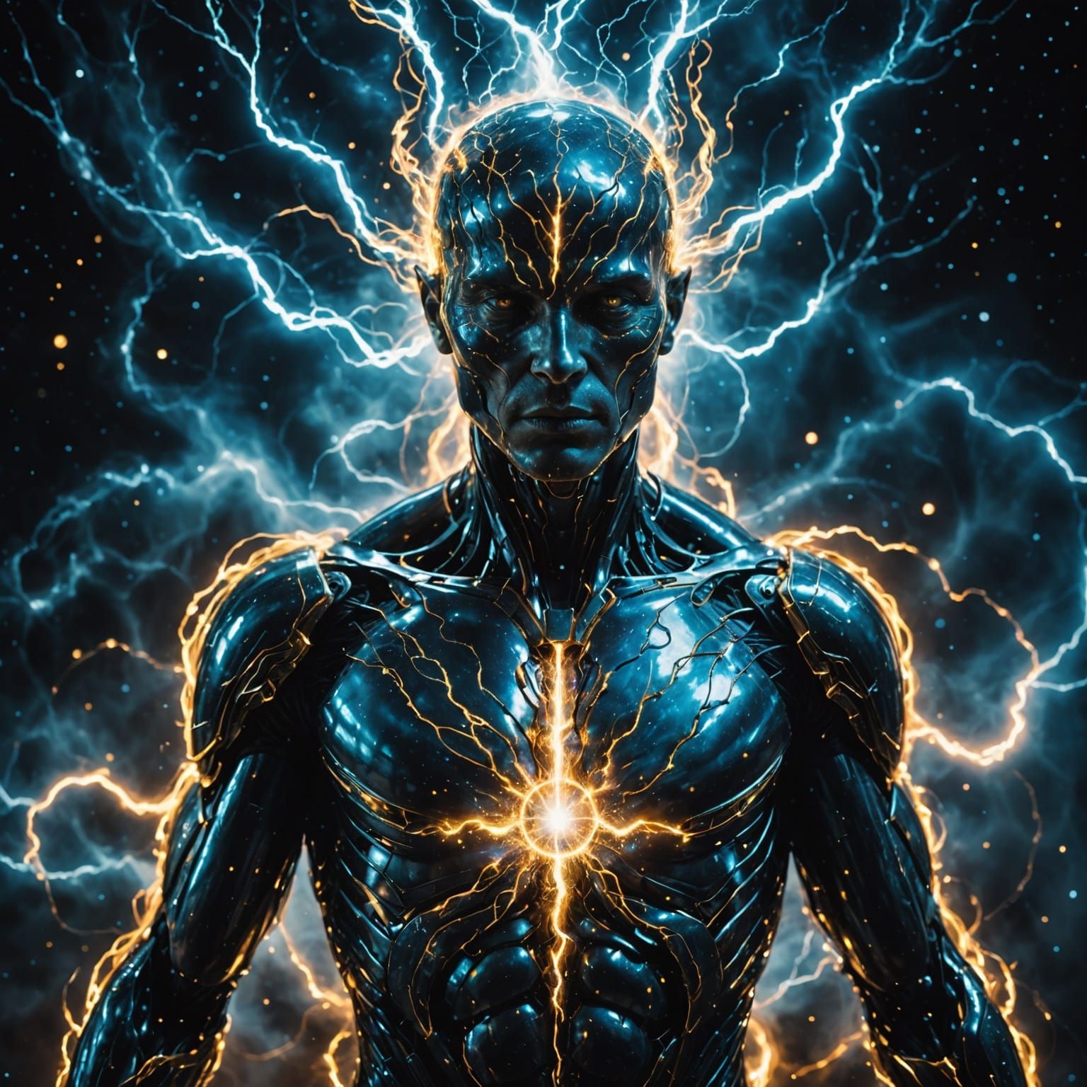 Luminous Elemental Being in Celestial Expanse