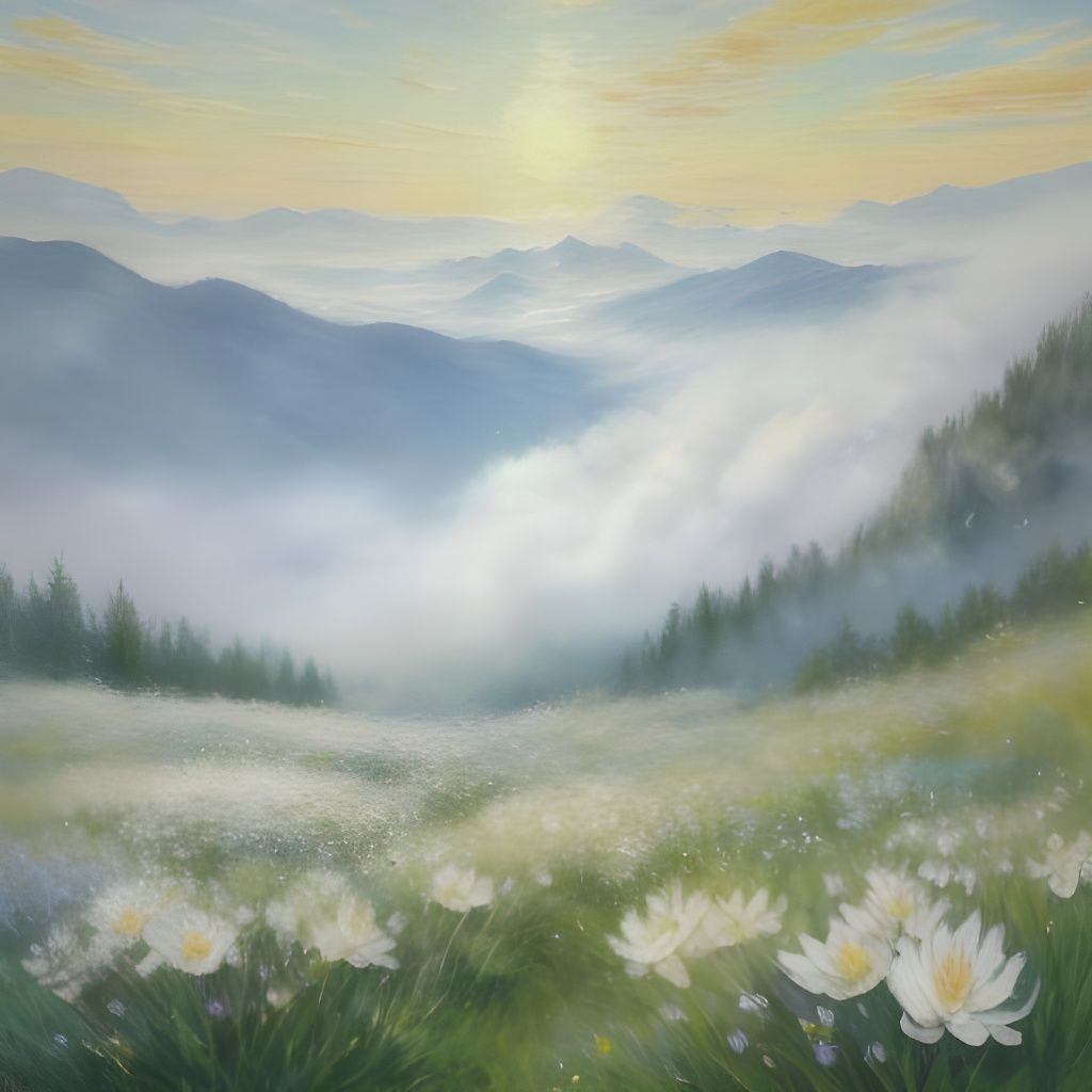 Edelweiss Flower on Mountain in Divine Sunlight