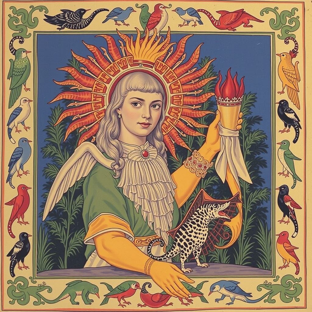 Vibrant Fantasy Creatures in a Dreamlike Landscape