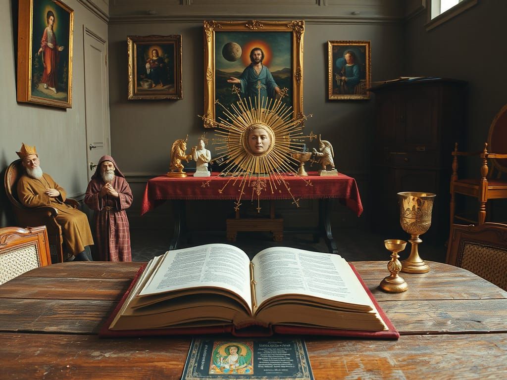 Radiant Orthodox Figure in Cosmic Wonder