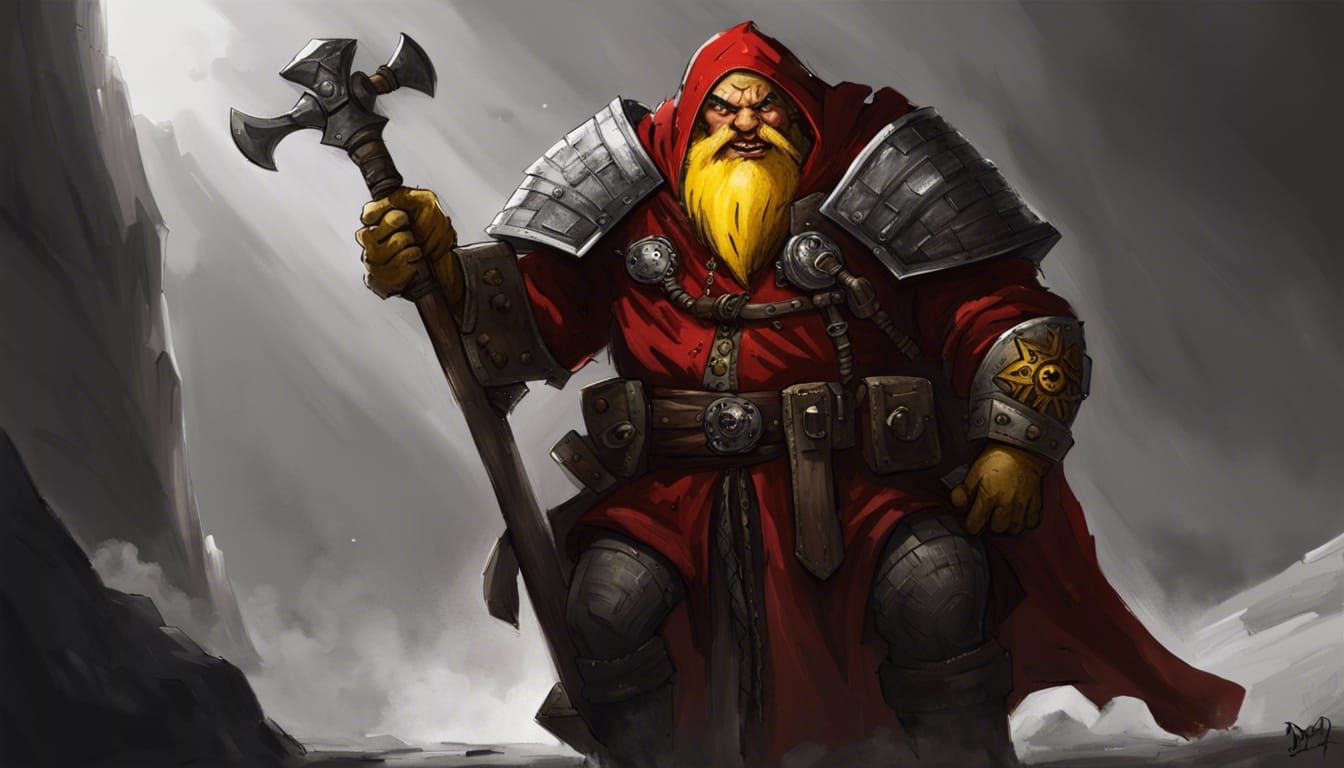 Grim Dwarf Enforcer: Lieutenant Grogol, Fantasy Character Ar...