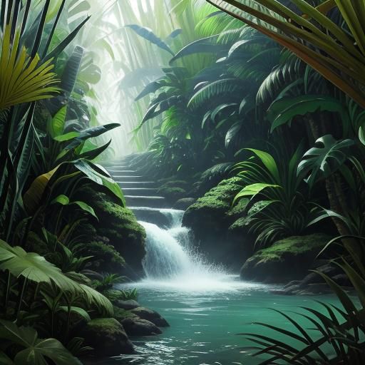 Jungle Adventure: Couple Slides Down Natural Waterslide