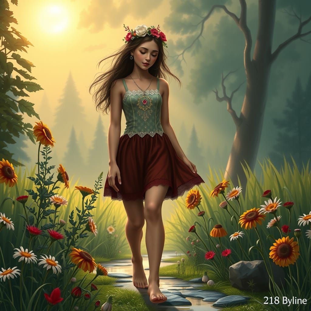 Enchanted Morning in a Verdant Meadow