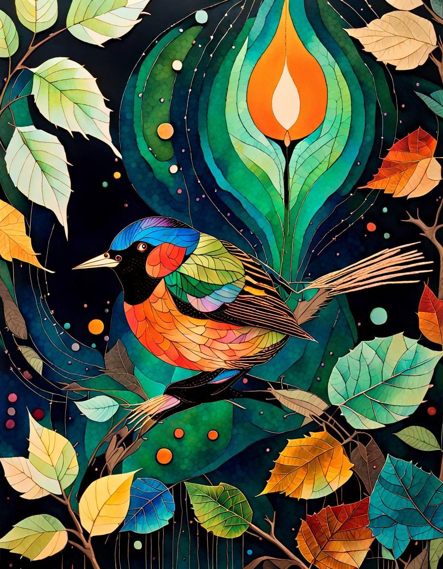 Luminous Maiden in Abstract Art Style