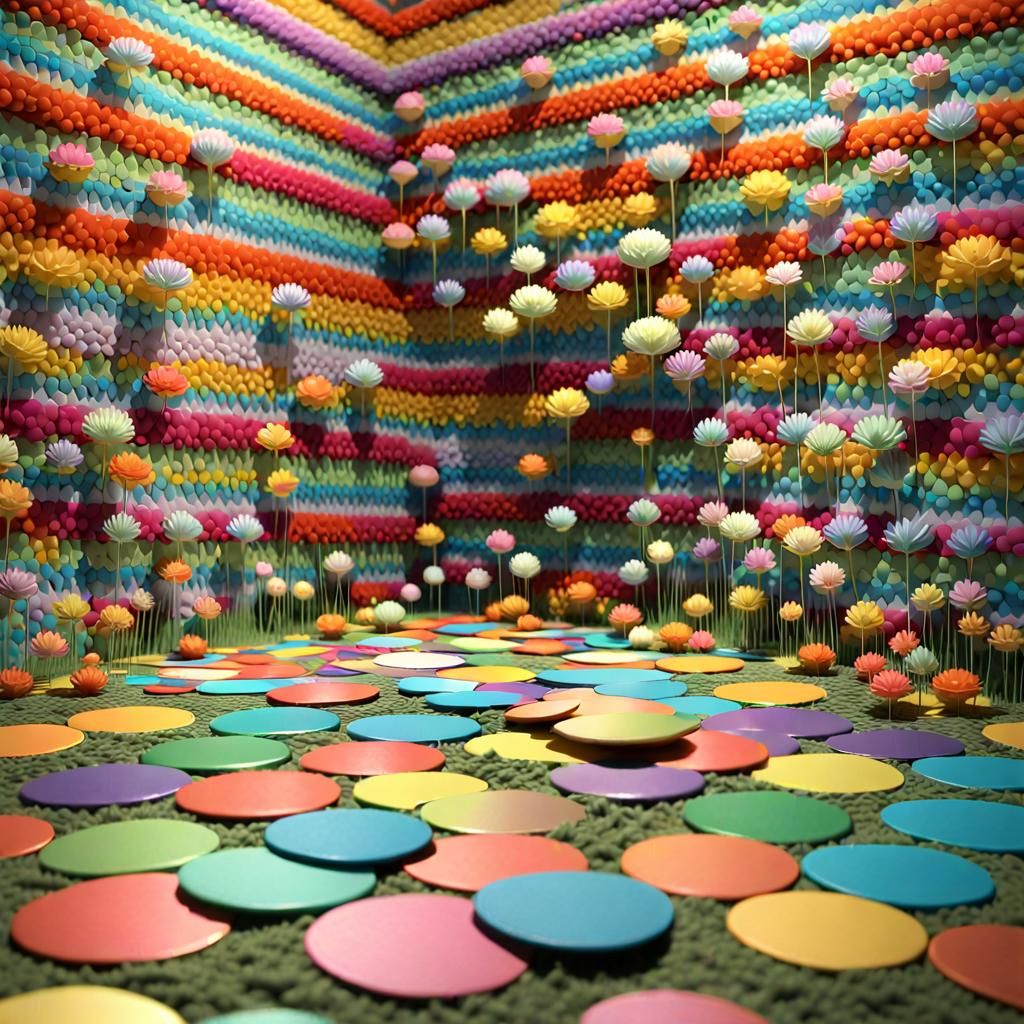 Carpet Cone Display: 3D Photorealistic Render