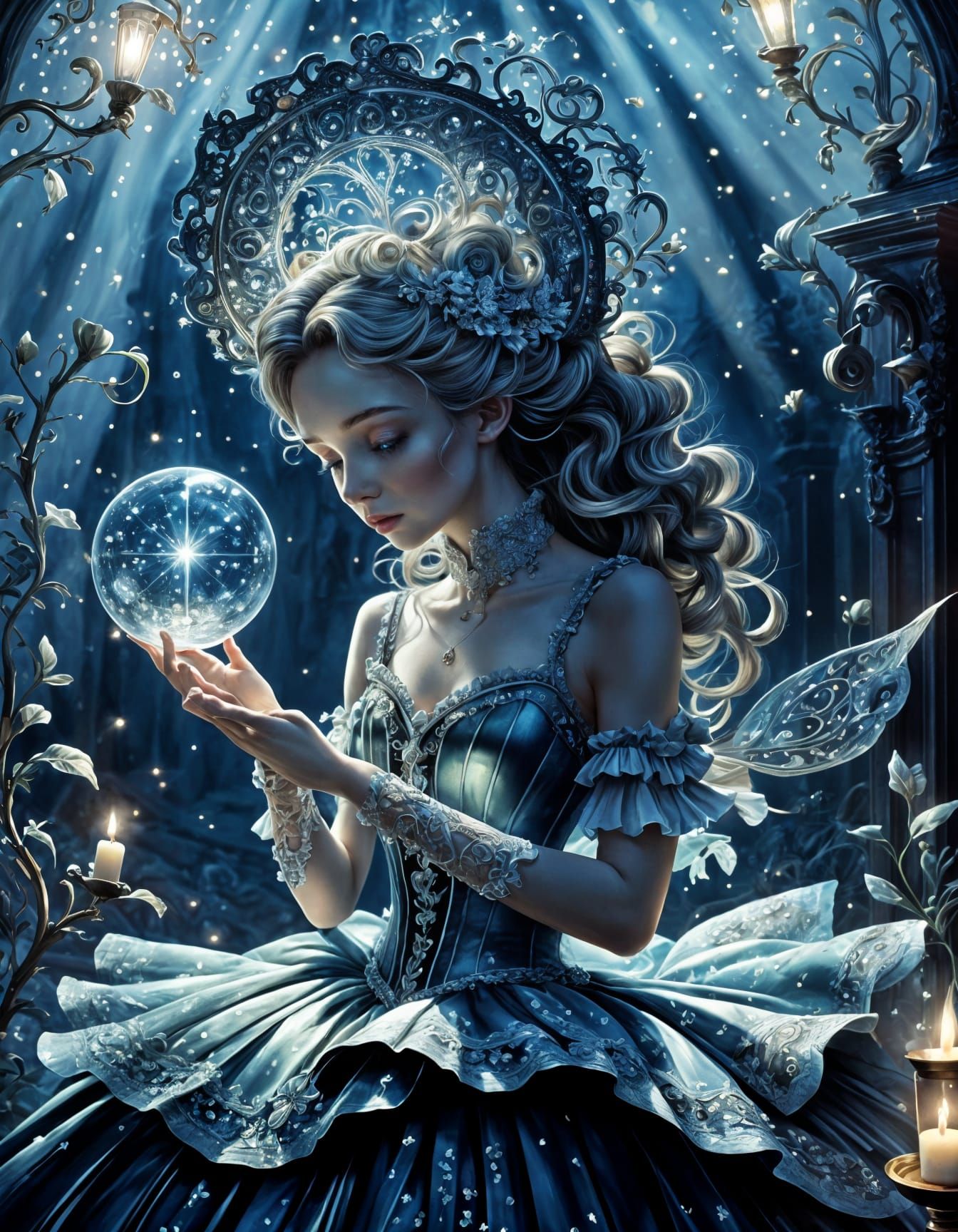 Elegant Orb in Rococo Hyperrealism Style