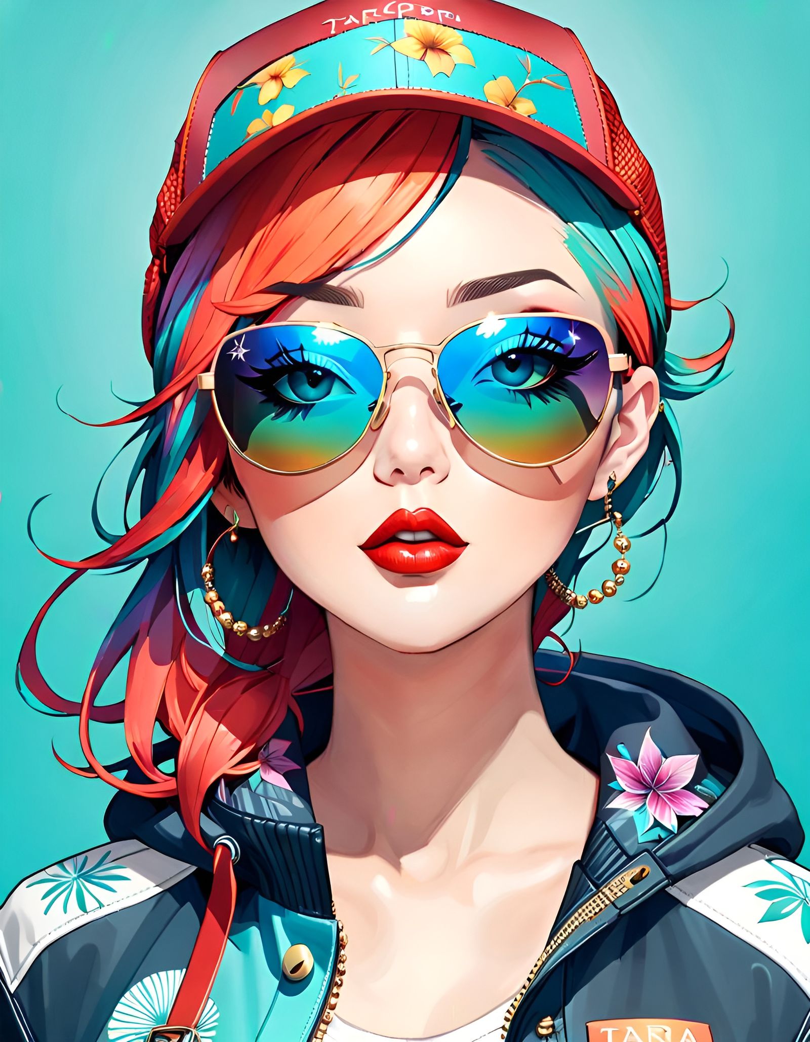 High Fashion Anime Portrait in Graffiti Art Style