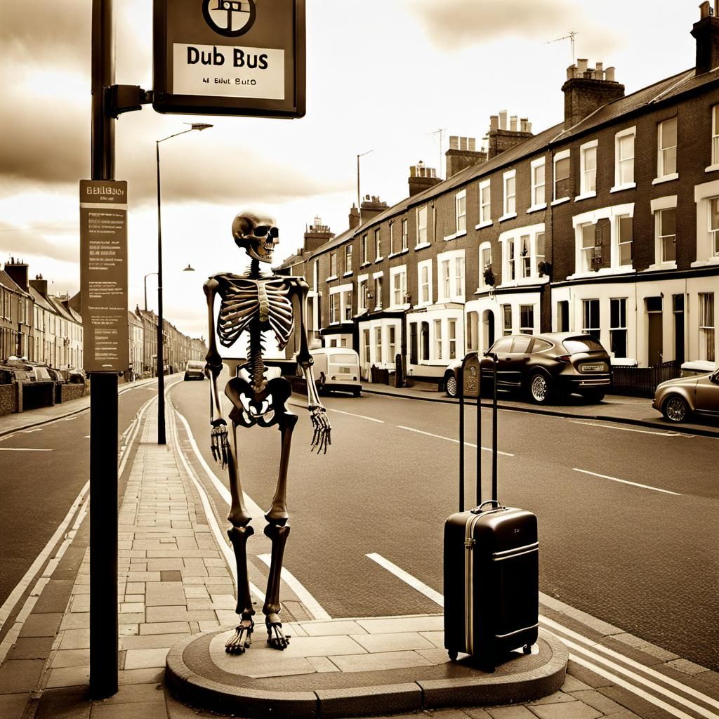 Waiting for the bus in Dublin - based on the real life event