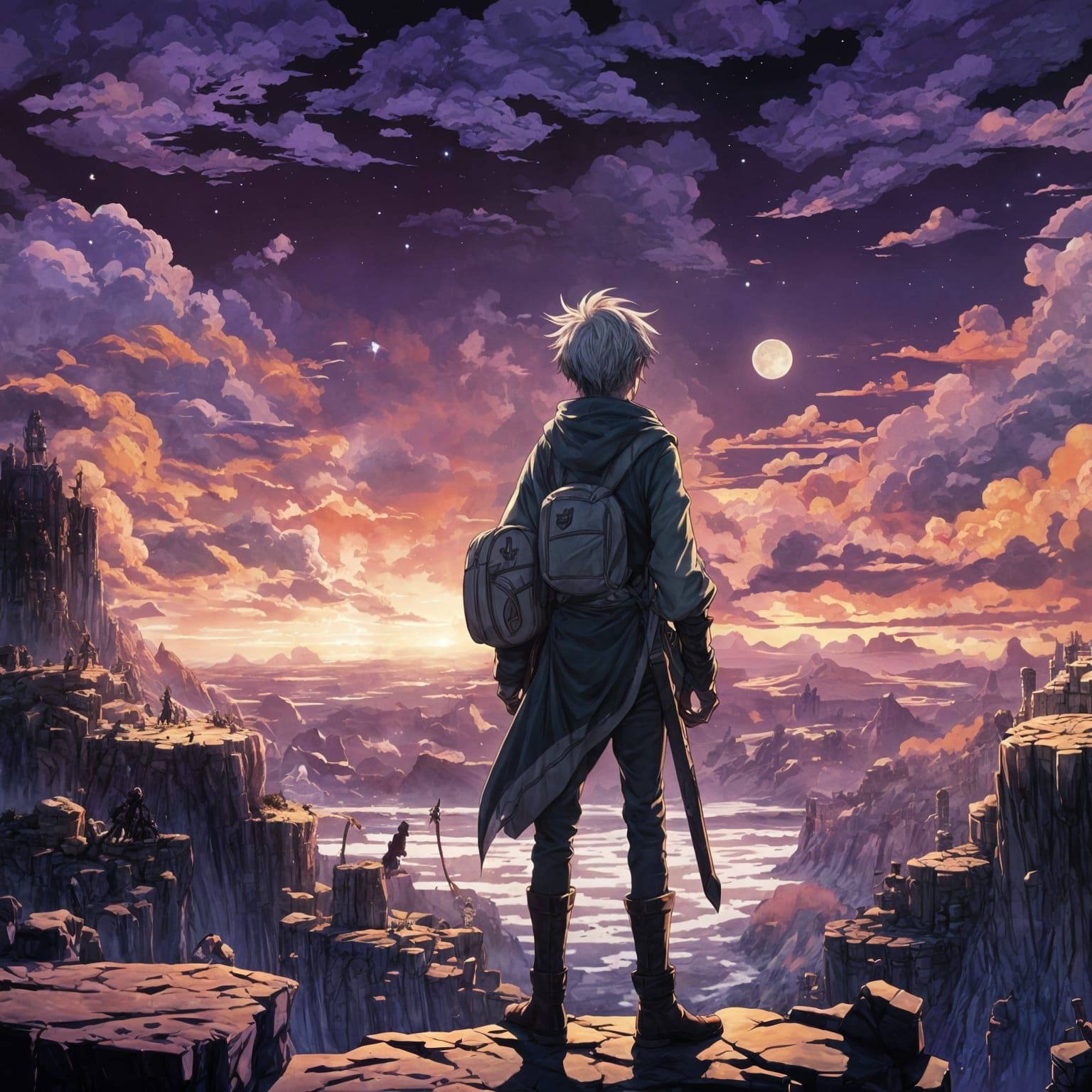 Meliodas in Mystical Fantasy World Anime Style