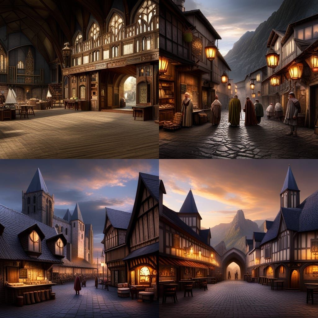 Medieval Market Scene Inspired by Monty Python