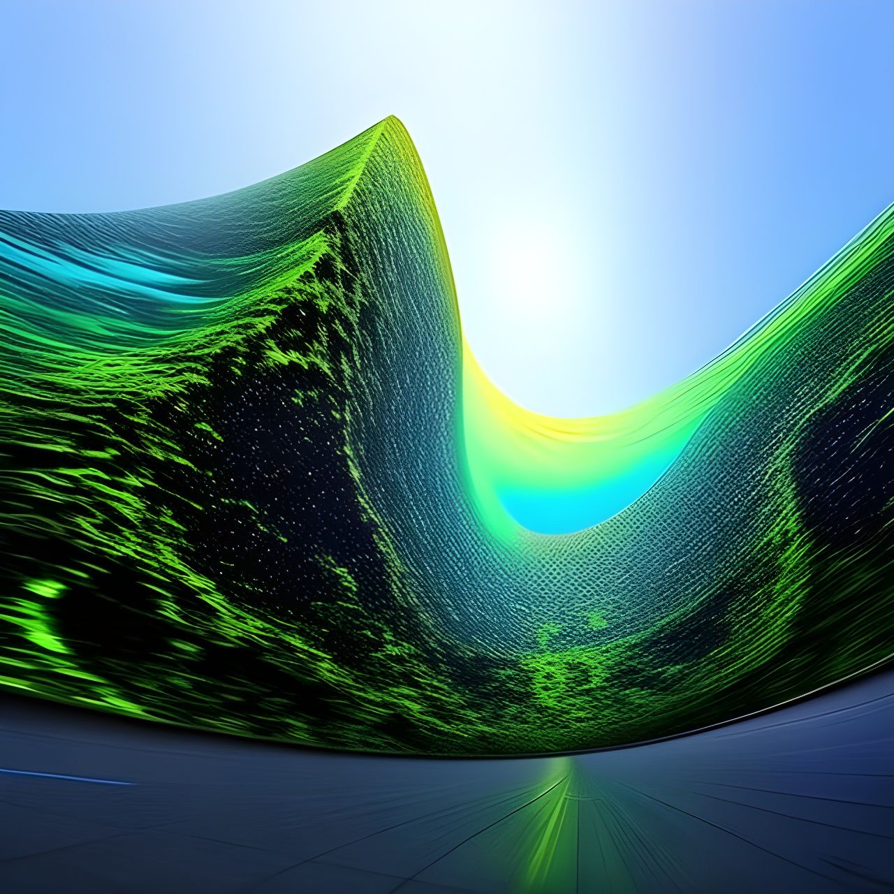 Luminescent Quantum Human in Hyperdetailed Spacescape