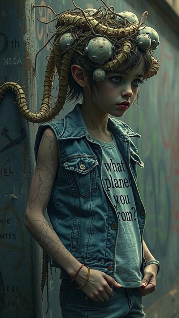 Fungus Humanoid Encounter in Abandoned City