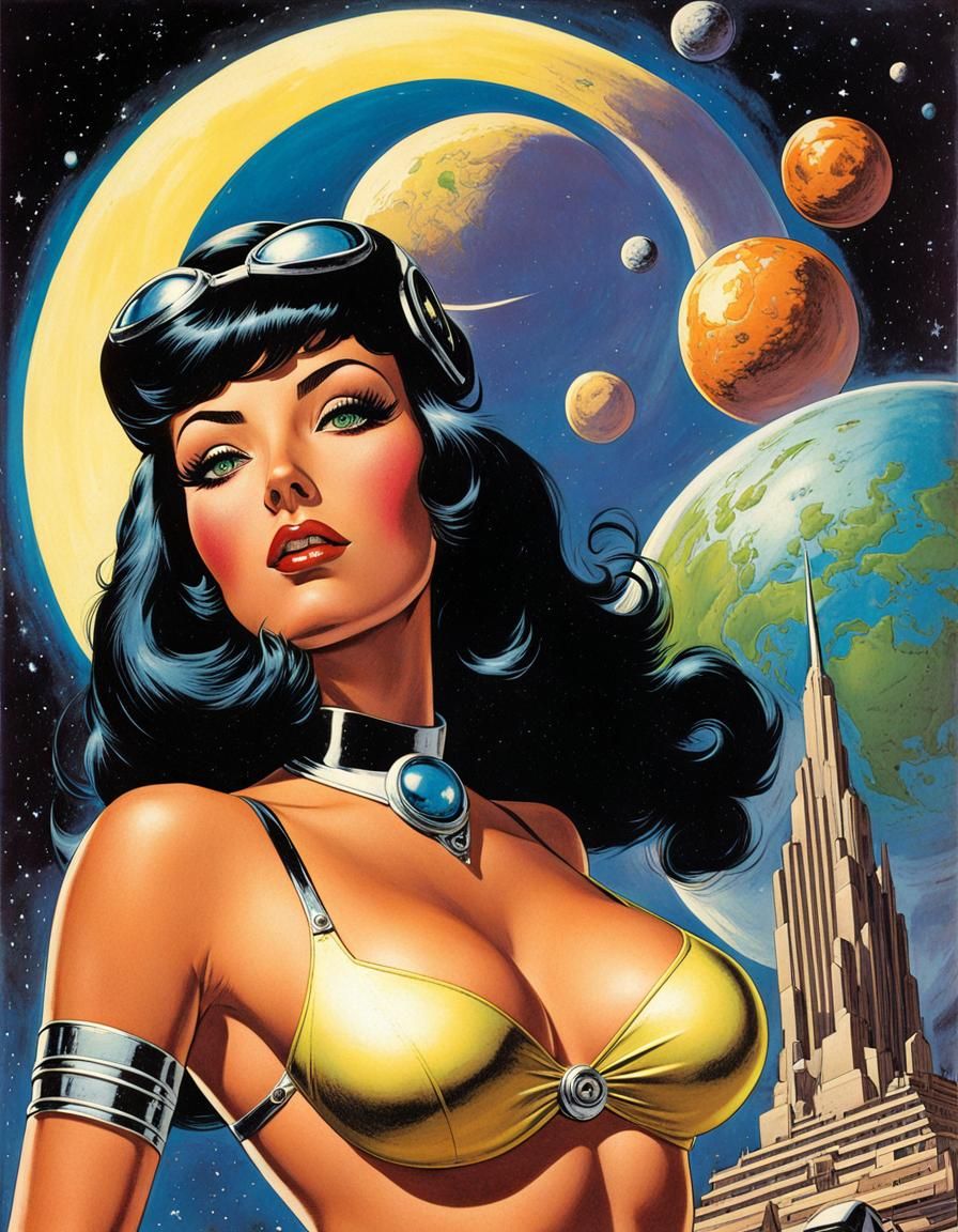 Retro Sci-Fi Pinup Illustration