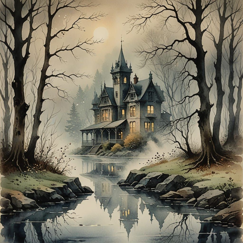 Whispers of a Forgotten Era: Mysterious Watercolor