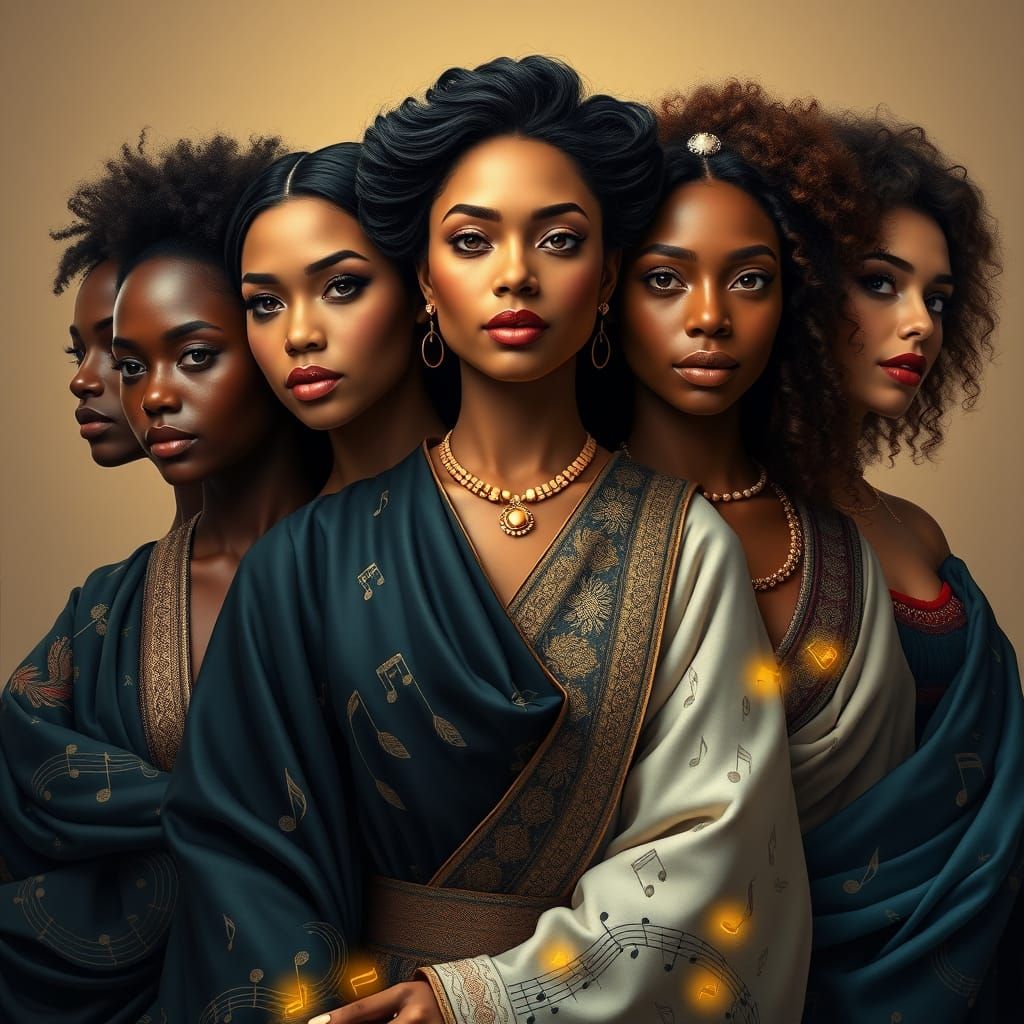 Surreal Goddess of Music in Hyper-Realistic Portraits