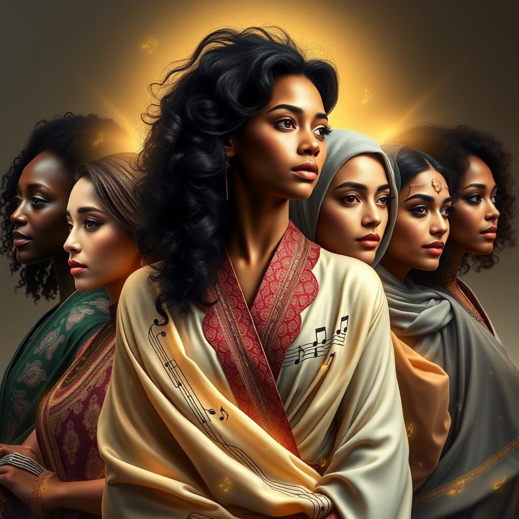 Hyper-Realistic Portrait of Melodic, Universal Soul of Music