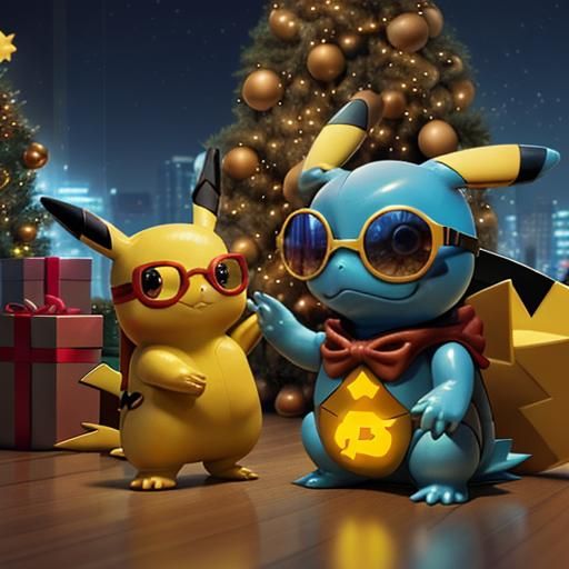 Squirtle Gifts Bitcoin: A Christmas Scene