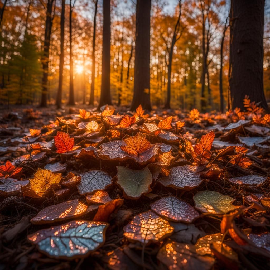 Glass Forest Landscape Bathed in Morning Light