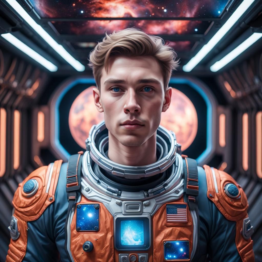 Young Man in Space Cadet Suit Portrait