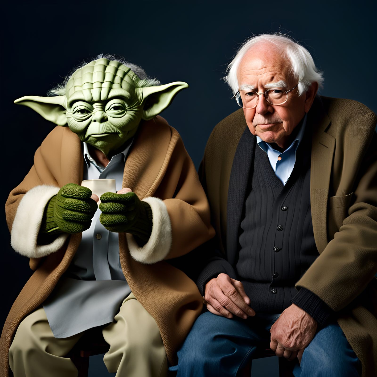 Best friends, Yoda and Bernie Sanders, Hanging Out