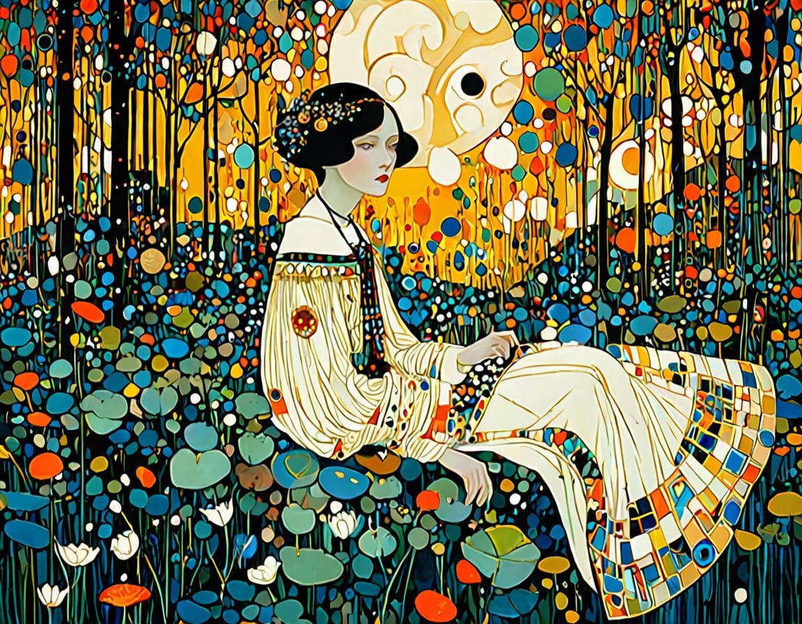 Ornate Art Nouveau Fantasy Illustration