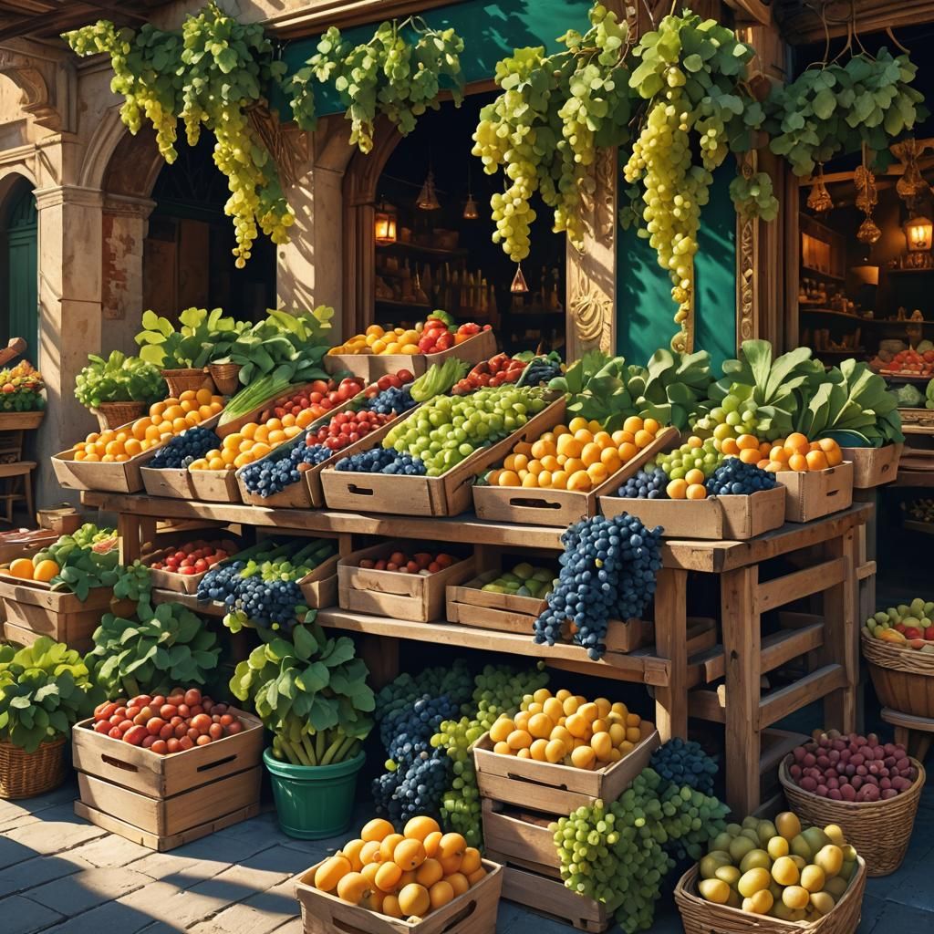 Venetian Market Stall Still Life Inspired by Renaissance Art