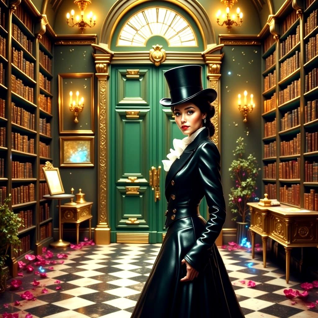 Ethereal Edwardian Muse in a Surreal Museum