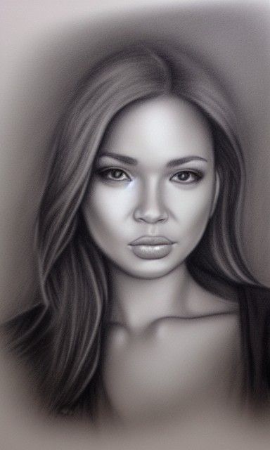 Karol G Realistic Portrait in Charcoal Style