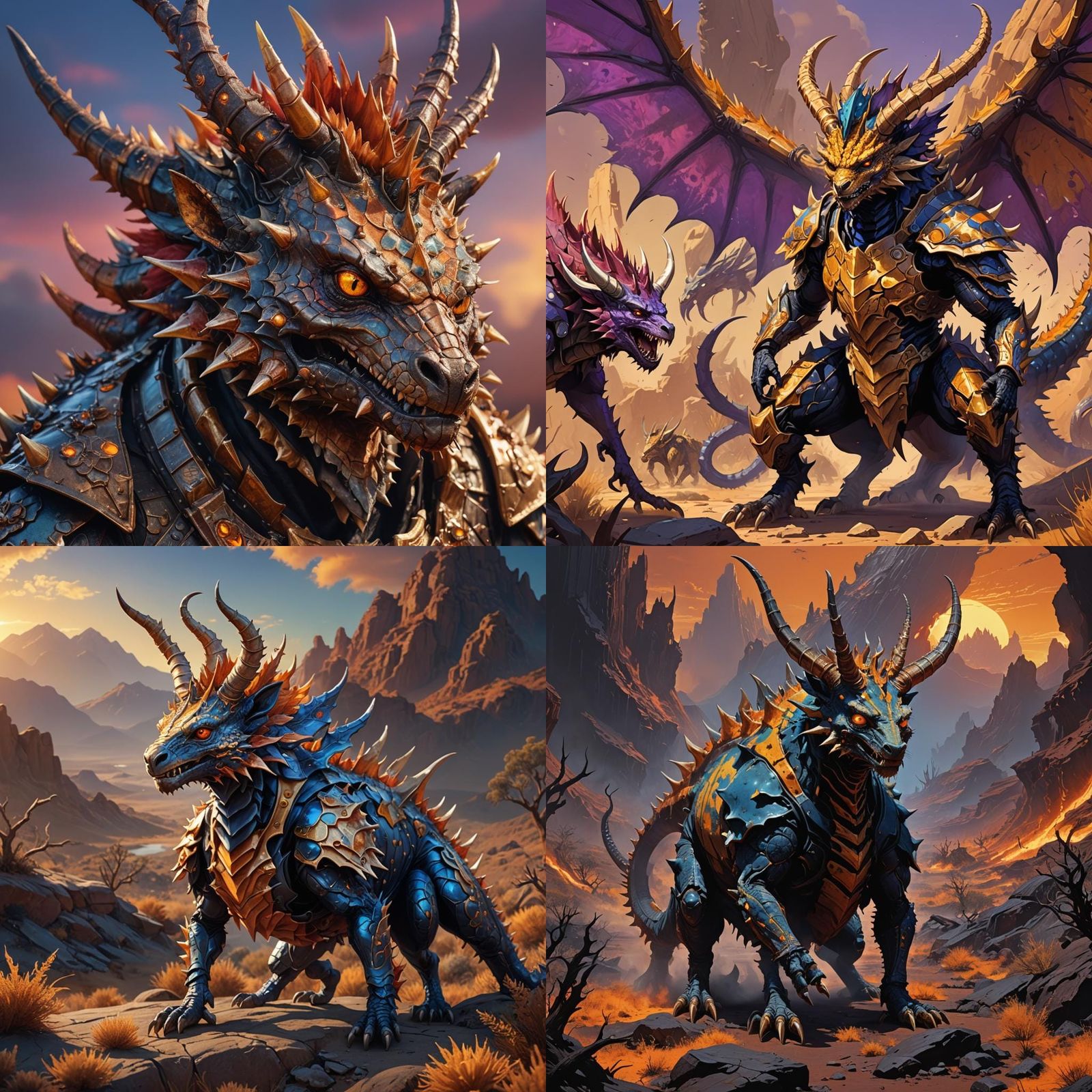 Thorny Devil Ram Hybrid in Fantasy Art Style