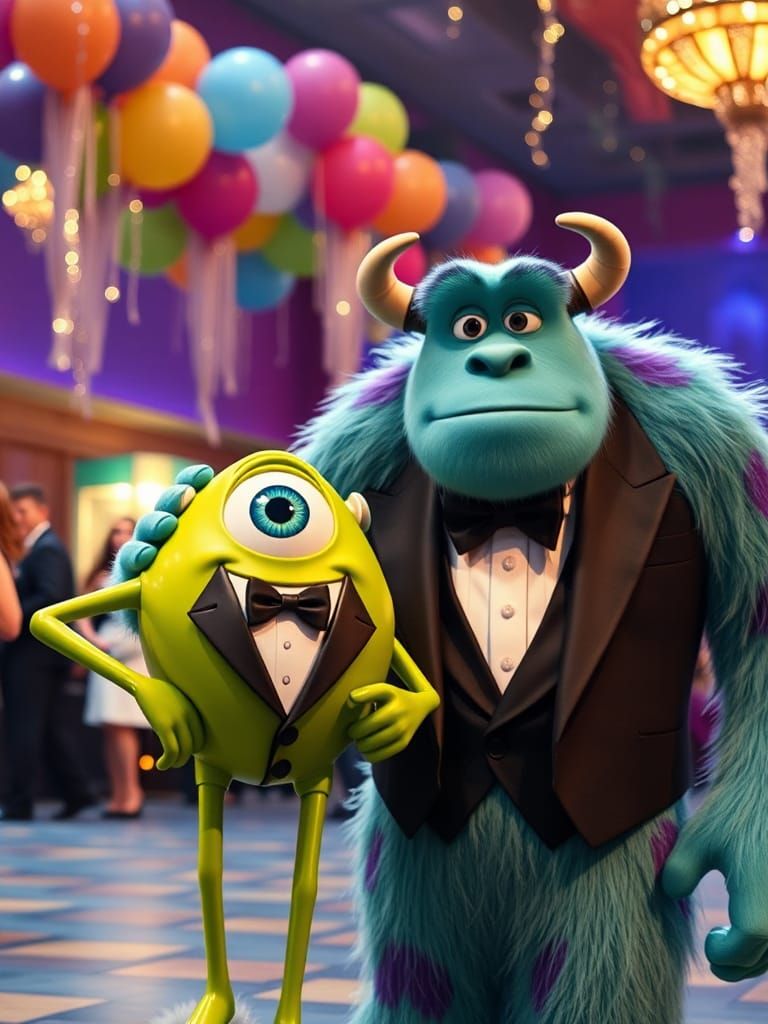 Mike and Sulley at Monsters University Prom