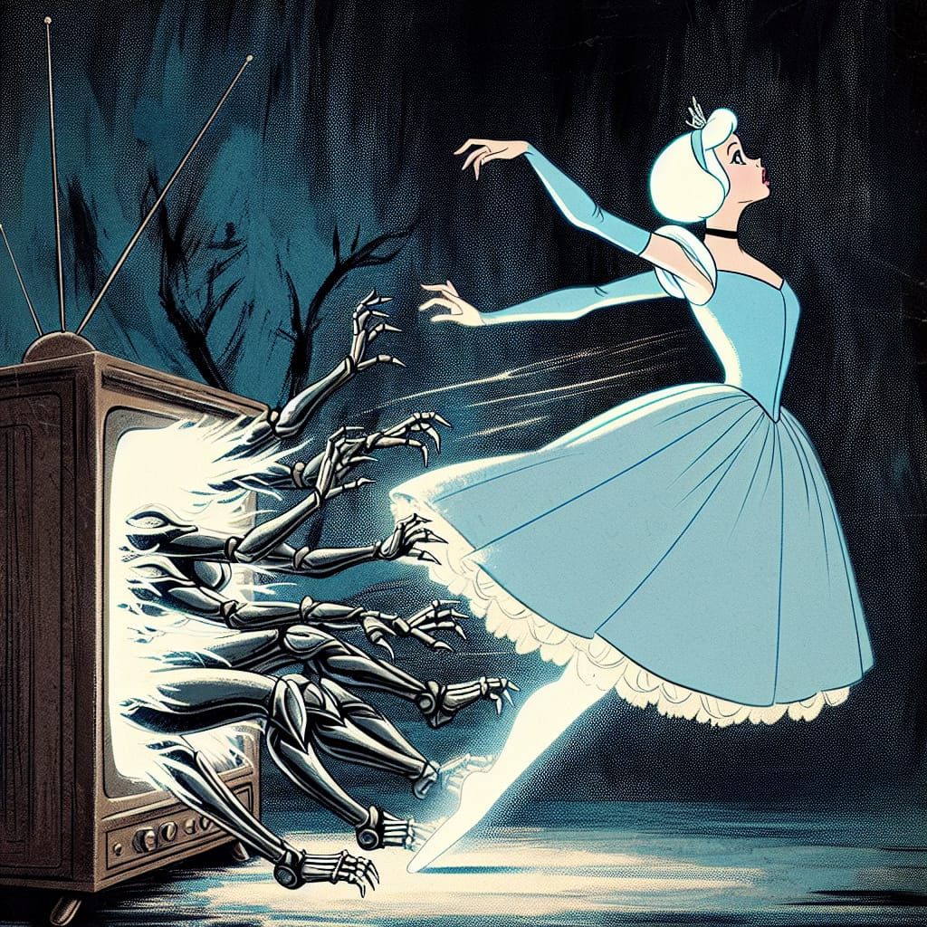 Vintage Princess Transformation in a Dark Jungle