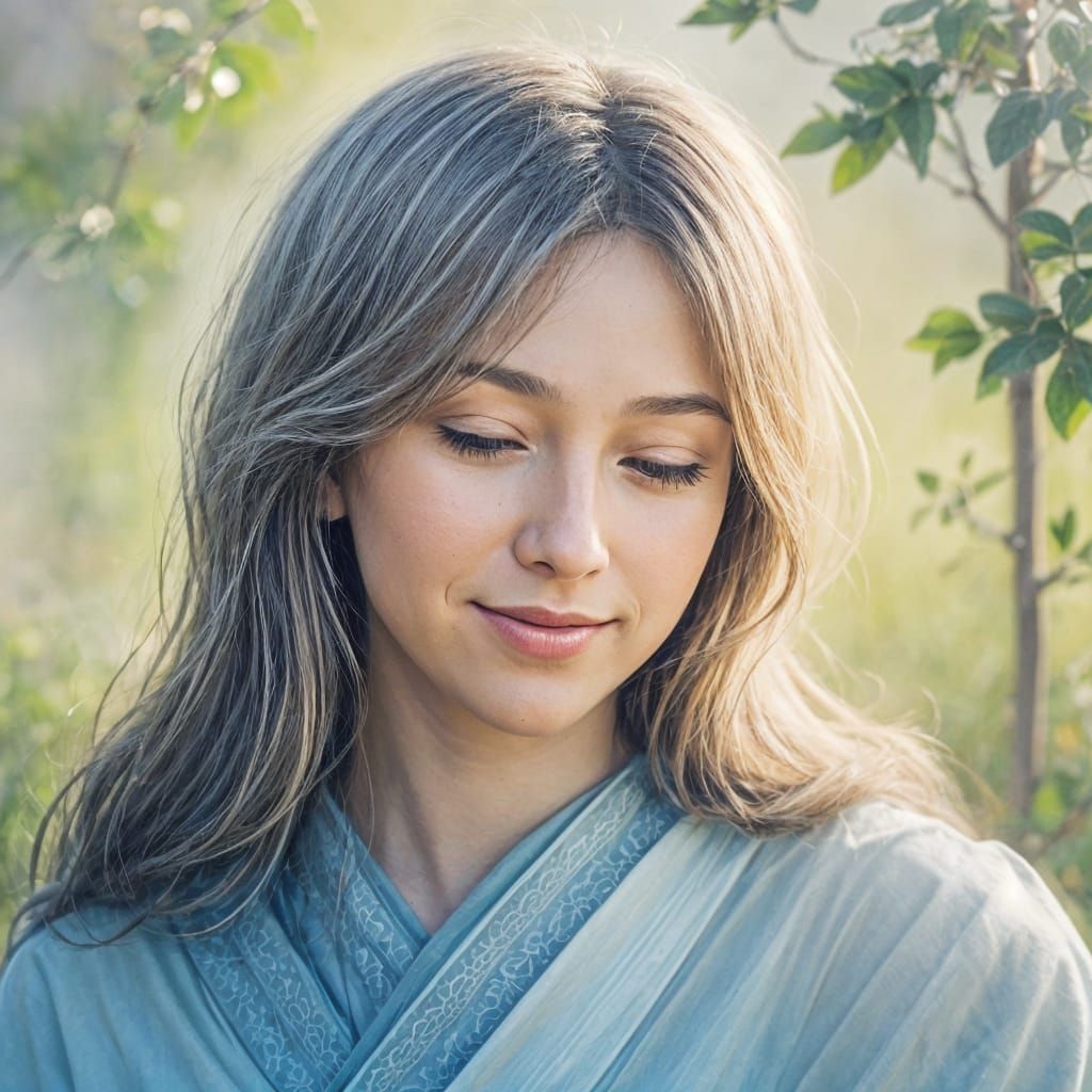 Lord Jesus Enters a Devoted Heart in a Peaceful Landscape