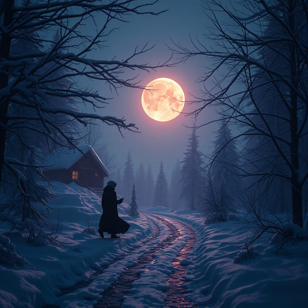 Winter Solstice: Impasto Chiaroscuro Masterpiece