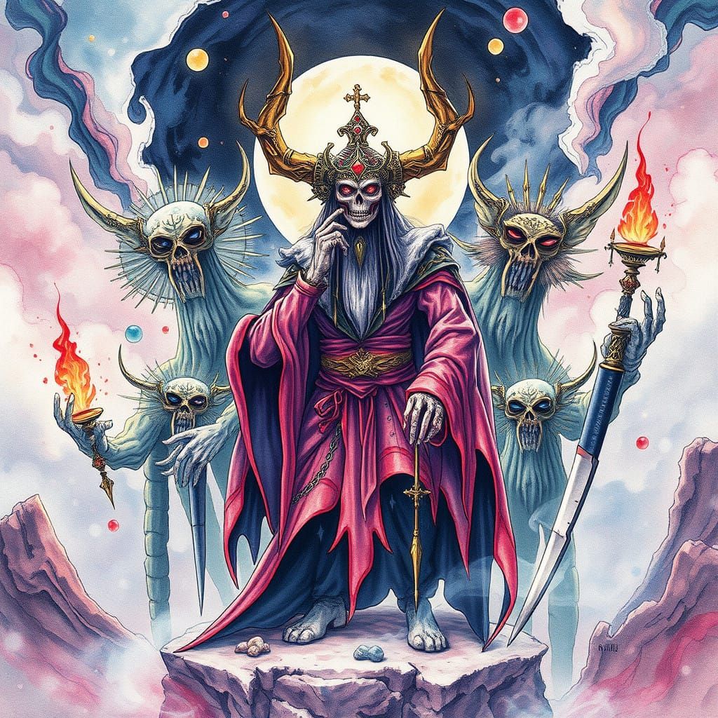 Ethereal Fentanyl Deities in Watercolor