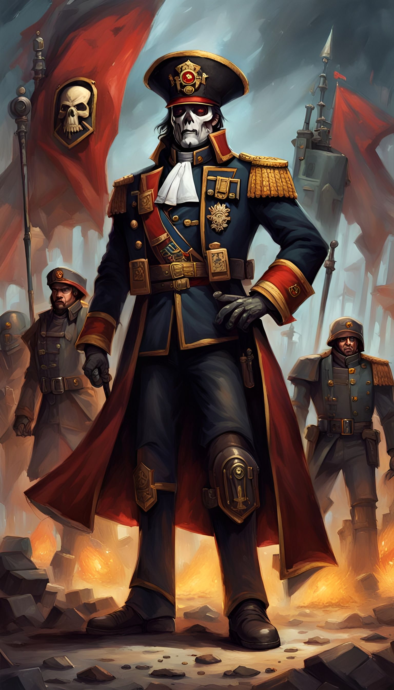 Rogue Trader Portrait in Dark Fantasy Style