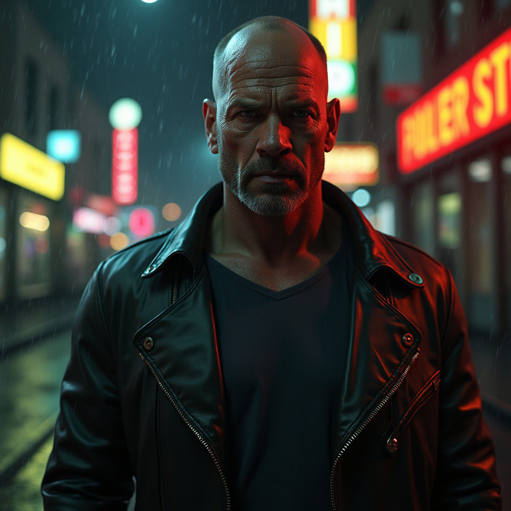 Gritty Urban Action Hero Portrait