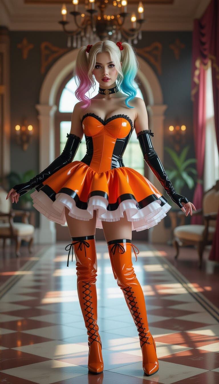 Quinceañera Dancer in Latex, Halloween Ballroom