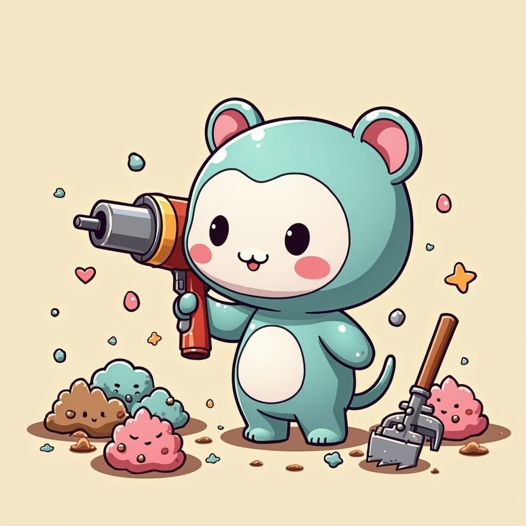 Kawaii Baby Grout Gun in Pastel Colors