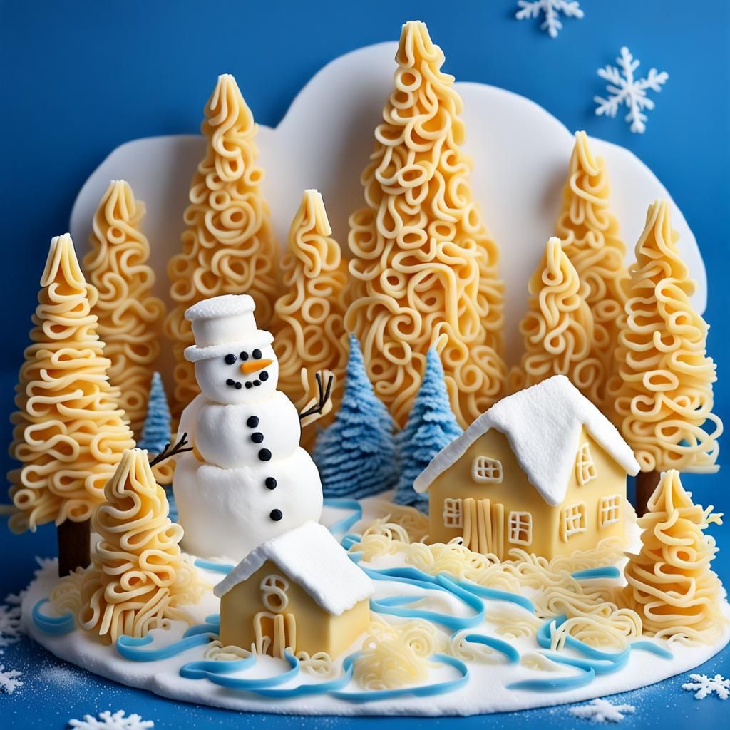 Pasta Winter Wonderland: A Whimsical Foodscape